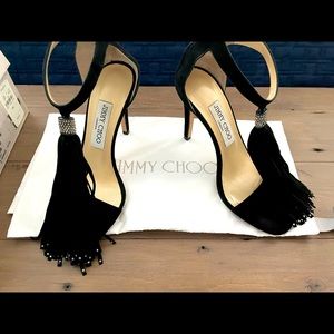 Jimmy Choo Black Suede Sandals